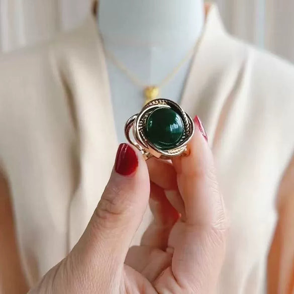 Women's Green Silk Scarf Buckle Multifunctional Shawl Corner Fixing Buckle Zinc Alloy Geometric Crystal Inlaid Electroplated