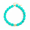 Women's Green Tie Dye Resin Beaded Necklace With Geometric Pendant Handmade Short Necklace With Stainless Steel Details