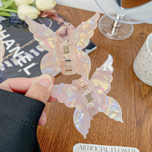 Women's Hair Accessories Handmade Pvc Butterfly Hair Grab Clip