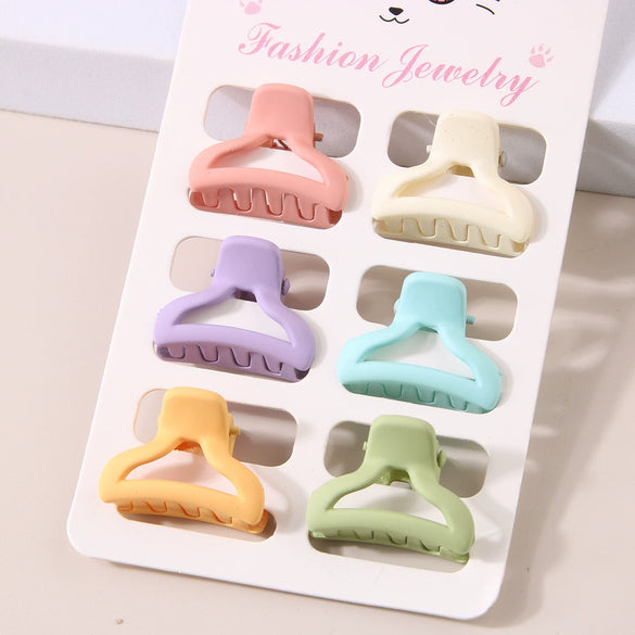 Women's Hair Accessories Sixpiece Set Of Bright Colorful Bangs And Small Clips Plastic Resin Geometric Baking Paint
