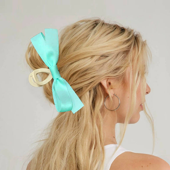 Women's Hair Clip Polyester Fiber Black Bow Handmade