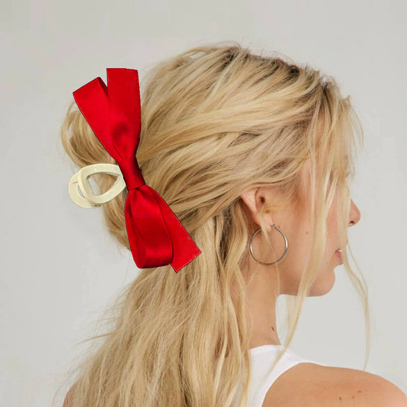 Women's Hair Clip Polyester Fiber Black Bow Handmade