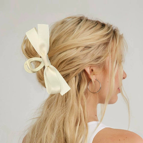 Women's Hair Clip Polyester Fiber Black Bow Handmade