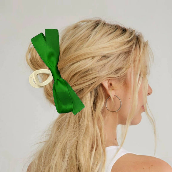 Women's Hair Clip Polyester Fiber Black Bow Handmade