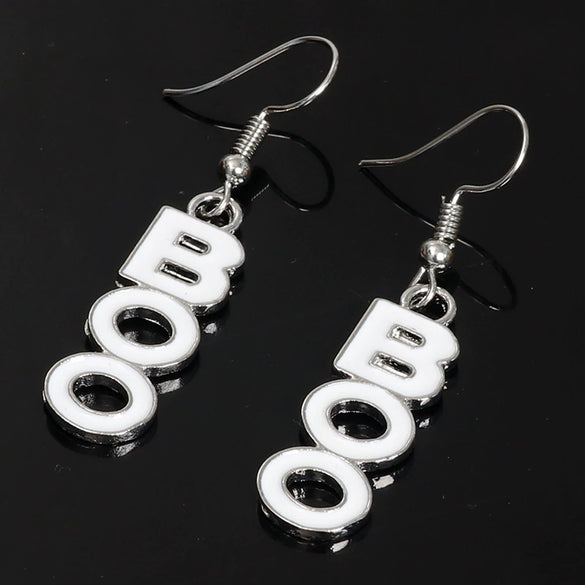 Women's Halloween Alloy Earrings With Dripping Oil Finish Pumpkin Ghost And Spider Designs Playful Festive Costume Jewelry