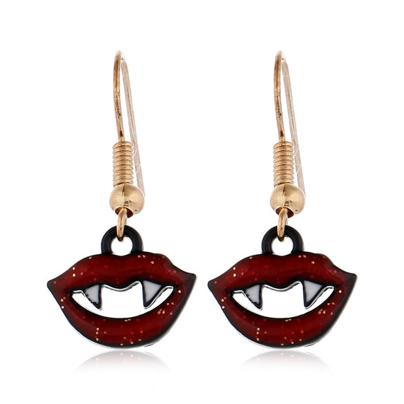 Women's Halloween Alloy Earrings With Dripping Oil Finish Pumpkin Ghost And Spider Designs Playful Festive Costume Jewelry