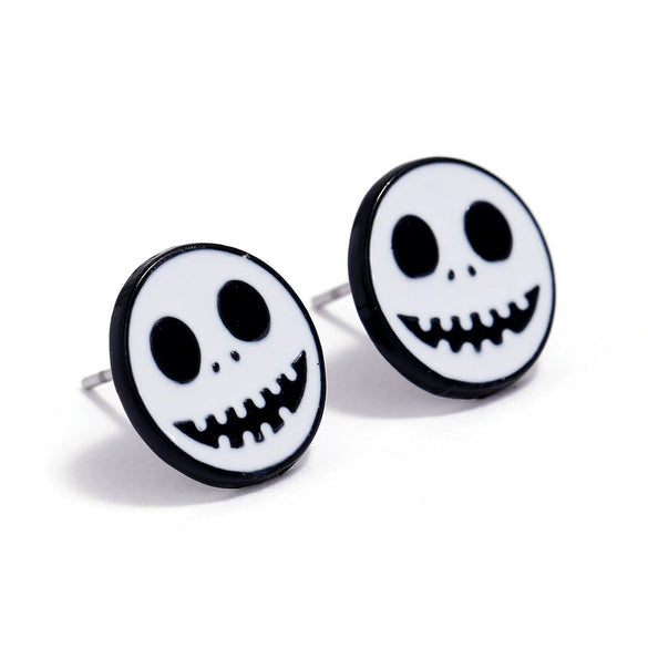 Women's Halloween Alloy Earrings With Dripping Oil Finish Pumpkin Ghost And Spider Designs Playful Festive Costume Jewelry