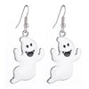 Women's Halloween Alloy Earrings With Dripping Oil Finish Pumpkin Ghost And Spider Designs Playful Festive Costume Jewelry