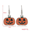 Women’s Halloween Skull Spider And Pumpkin Alloy Drop Earrings With Electroplated Finish Playful Spooky Cartoon Festival Jewelry