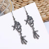 Women’s Halloween Skull Spider And Pumpkin Alloy Drop Earrings With Electroplated Finish Playful Spooky Cartoon Festival Jewelry