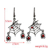Women’s Halloween Skull Spider And Pumpkin Alloy Drop Earrings With Electroplated Finish Playful Spooky Cartoon Festival Jewelry