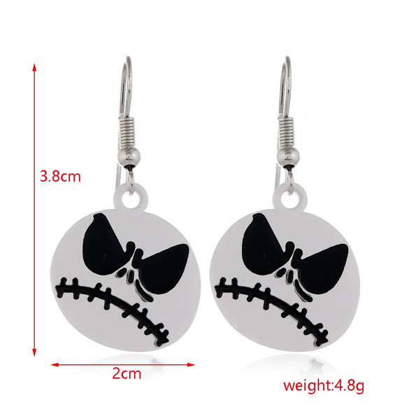 Women’s Halloween Skull Spider And Pumpkin Alloy Drop Earrings With Electroplated Finish Playful Spooky Cartoon Festival Jewelry