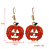 Women’s Halloween Skull Spider And Pumpkin Alloy Drop Earrings With Electroplated Finish Playful Spooky Cartoon Festival Jewelry