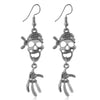 Women’s Halloween Skull Spider And Pumpkin Alloy Drop Earrings With Electroplated Finish Playful Spooky Cartoon Festival Jewelry