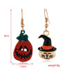 Women’s Halloween Skull Spider And Pumpkin Alloy Drop Earrings With Electroplated Finish Playful Spooky Cartoon Festival Jewelry