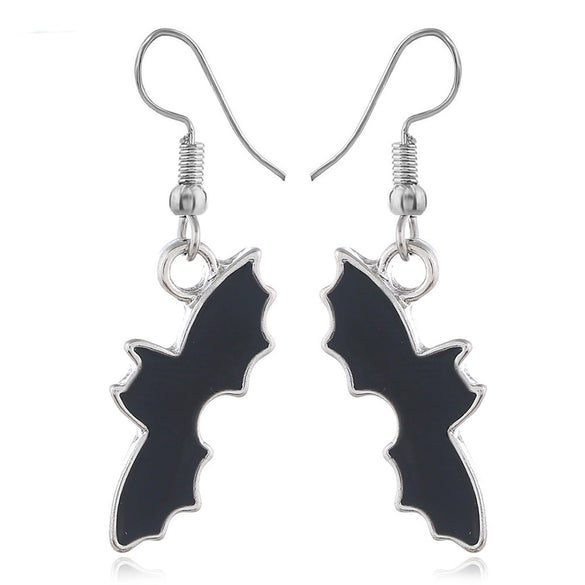 Women’s Halloween Skull Spider And Pumpkin Alloy Drop Earrings With Electroplated Finish Playful Spooky Cartoon Festival Jewelry