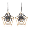 Women’s Halloween Skull Spider And Pumpkin Alloy Drop Earrings With Electroplated Finish Playful Spooky Cartoon Festival Jewelry