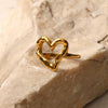 Women's Hammered Heart Titanium Steel Goldplated Ring