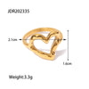 Women's Hammered Heart Titanium Steel Goldplated Ring