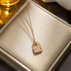 Women's Handbag Clavicle Chain Necklace In Internet Celebrity Style With H Letter And Full Diamond Made Of Gold Titanium Steel And Electroplated
