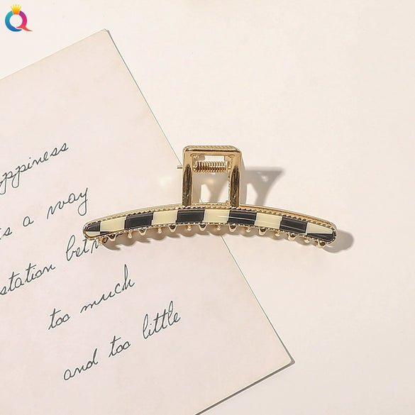 Women's Handmade Acetate Alloy Shark Hair Clip Large Grip Claw Hairpin Hair Accessory