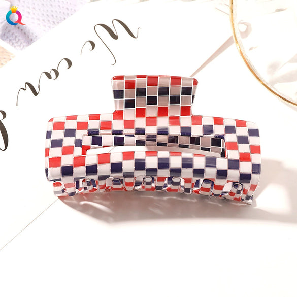 Women's Handmade Acetate Hair Claw Clip Simple Geometric Hairpin For Secure Back Hair Styling
