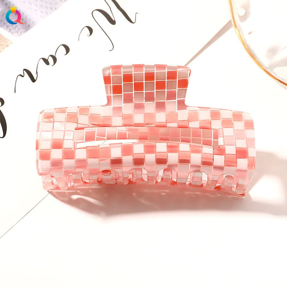 Women's Handmade Acetate Hair Claw Clip Simple Geometric Hairpin For Secure Back Hair Styling