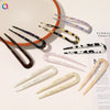 Women's Handmade Acetate Hair Clip With Marble Pattern Simple Geometric Ushaped Hairpin Accessory