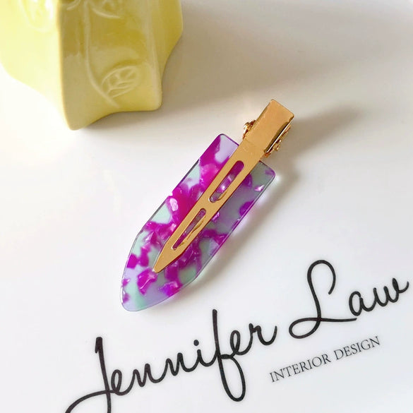 Women's Handmade Acetate Hair Side Clip With Frosted Finish Seamless Bangs Edge Barrette And Simple Letter Design