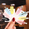 Women's Handmade Acetate Hair Side Clip With Frosted Finish Seamless Bangs Edge Barrette And Simple Letter Design
