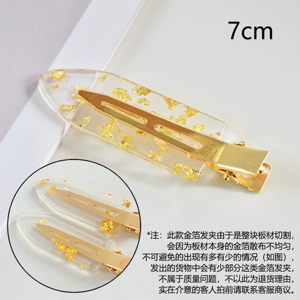 Women's Handmade Acetate Hair Side Clip With Frosted Finish Seamless Bangs Edge Barrette And Simple Letter Design