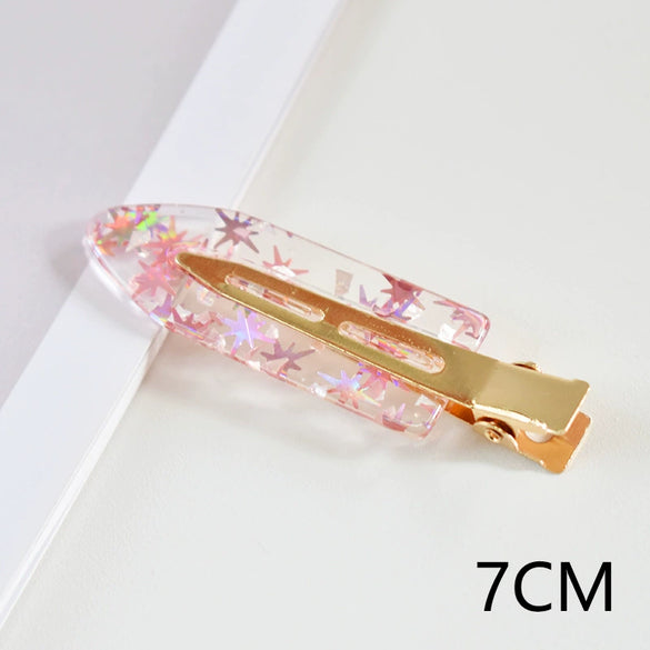 Women's Handmade Acetate Hair Side Clip With Frosted Finish Seamless Bangs Edge Barrette And Simple Letter Design