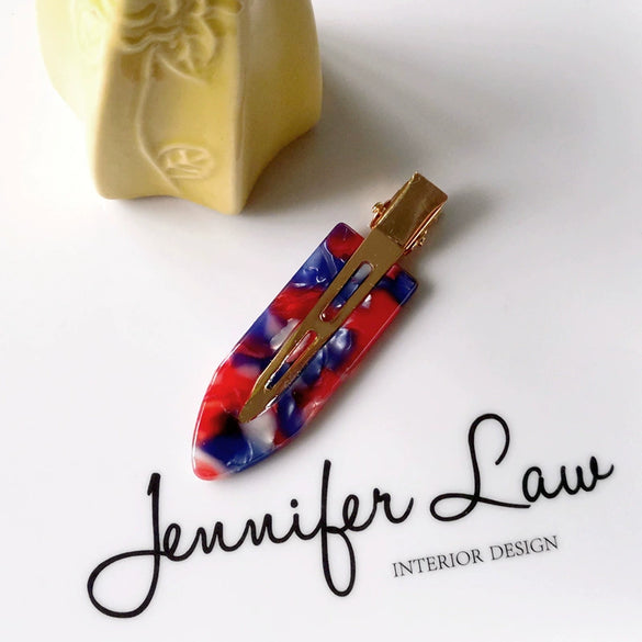 Women's Handmade Acetate Hair Side Clip With Frosted Finish Seamless Bangs Edge Barrette And Simple Letter Design