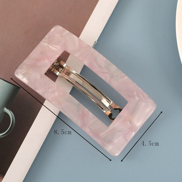 Women's Handmade Acetate Rectangular Hair Clips Minimalist Geometric Spring Ponytail Barrettes