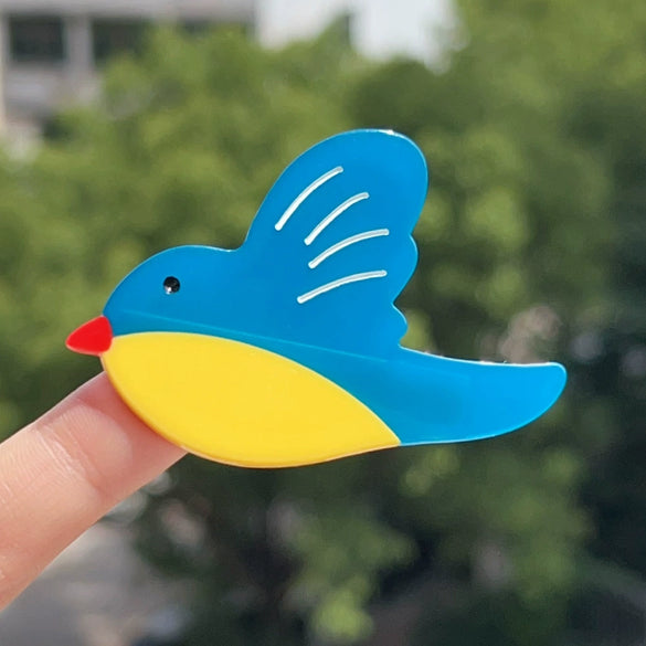 Women's Handmade Acetic Acid Bird Series Small Hairpin Cartoon Animal Style Side Clip For Broken Hair Bangs