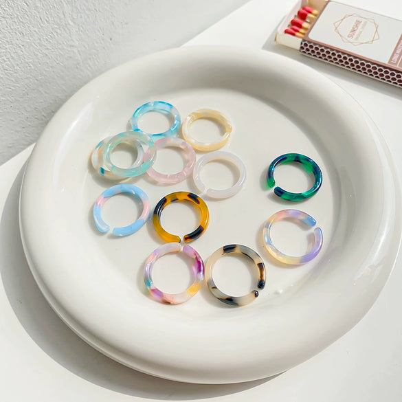 Women's Handmade Acetic Acid Fashionable Retro Ring Jewelry