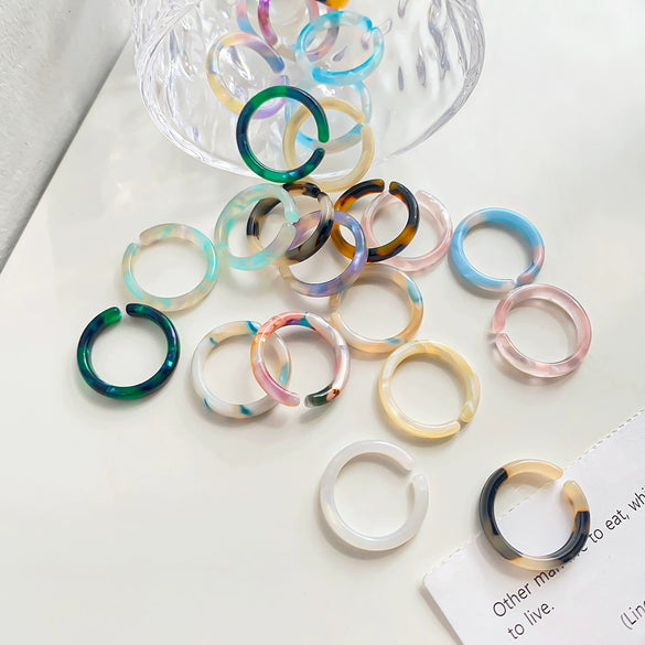 Women's Handmade Acetic Acid Fashionable Retro Ring Jewelry