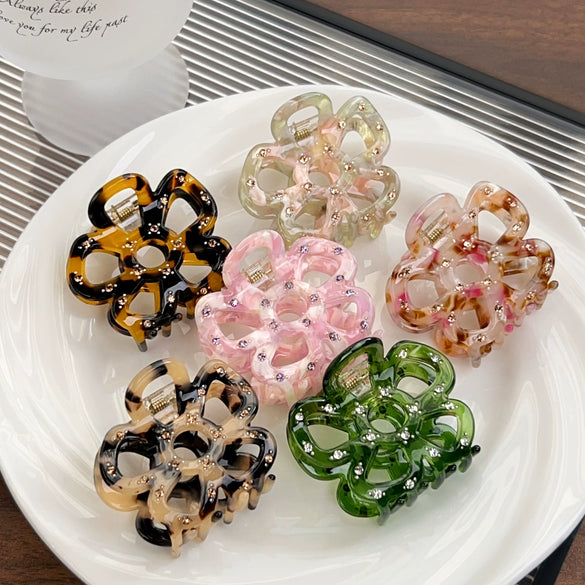 Women's Handmade Acetic Acid Fivepetal Flower Hair Accessories Grab Clip
