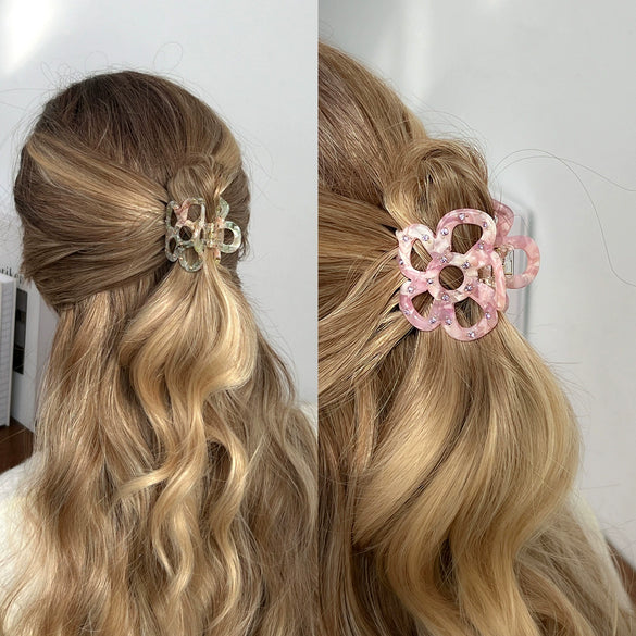 Women's Handmade Acetic Acid Fivepetal Flower Hair Accessories Grab Clip