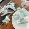 Women's Handmade Acetic Acid Geometric Style Diamondencrusted Hair Grab Clip