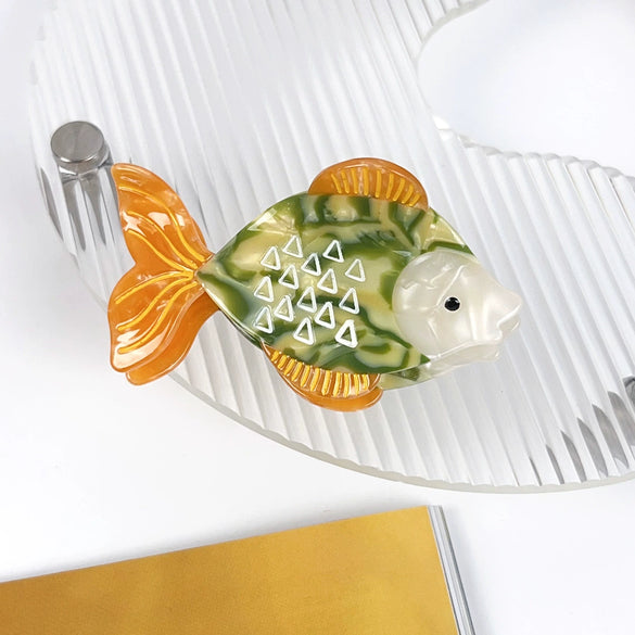 Women's Handmade Acetic Acid Goldfish Hair Shark Clip Hair Accessories