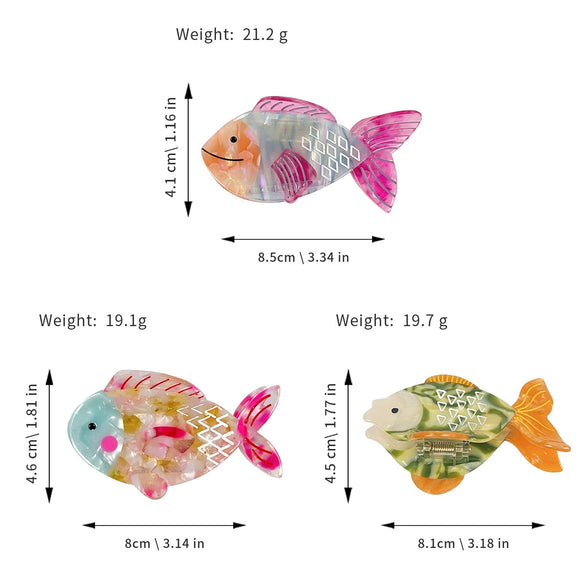 Women's Handmade Acetic Acid Goldfish Hair Shark Clip Hair Accessories