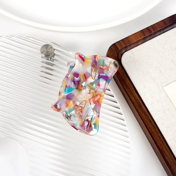 Women's Handmade Acetic Acid Hair Accessories With Cartoon Cat Style Grab Clip