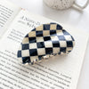Women's Handmade Acetic Acid Plate Vintage Allmatch Checkerboard Hair Shark Clip Hair Accessories