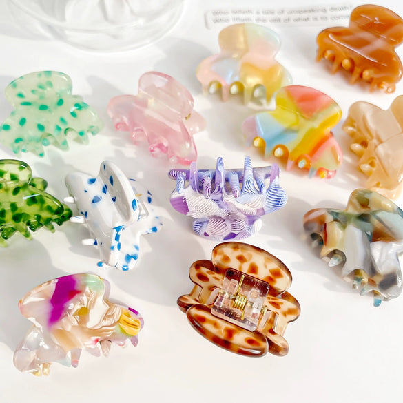 Women's Handmade Acetic Acid Ponytail Hair Clip With Handpainted Style