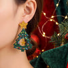 Women’s Handmade Acrylic Christmas Tree Earrings In Red And Green With Stainless Steel Ear Posts For Festive Holiday Style