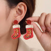Women’s Handmade Acrylic Christmas Tree Earrings In Red And Green With Stainless Steel Ear Posts For Festive Holiday Style