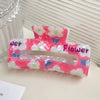 Women's Handmade Acrylic Flower Dopamine Hollow Square Hair Clip Jewelry
