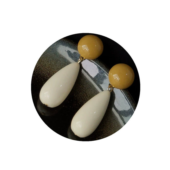Women's Handmade Acrylic Geometric Earrings With Dripping Oil Contrast Color French Retro Style