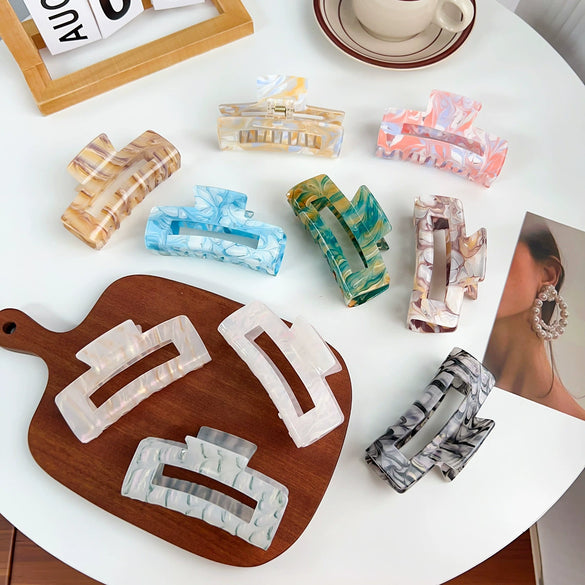 Women's Handmade Acrylic Hair Grab Clip Geometric Style